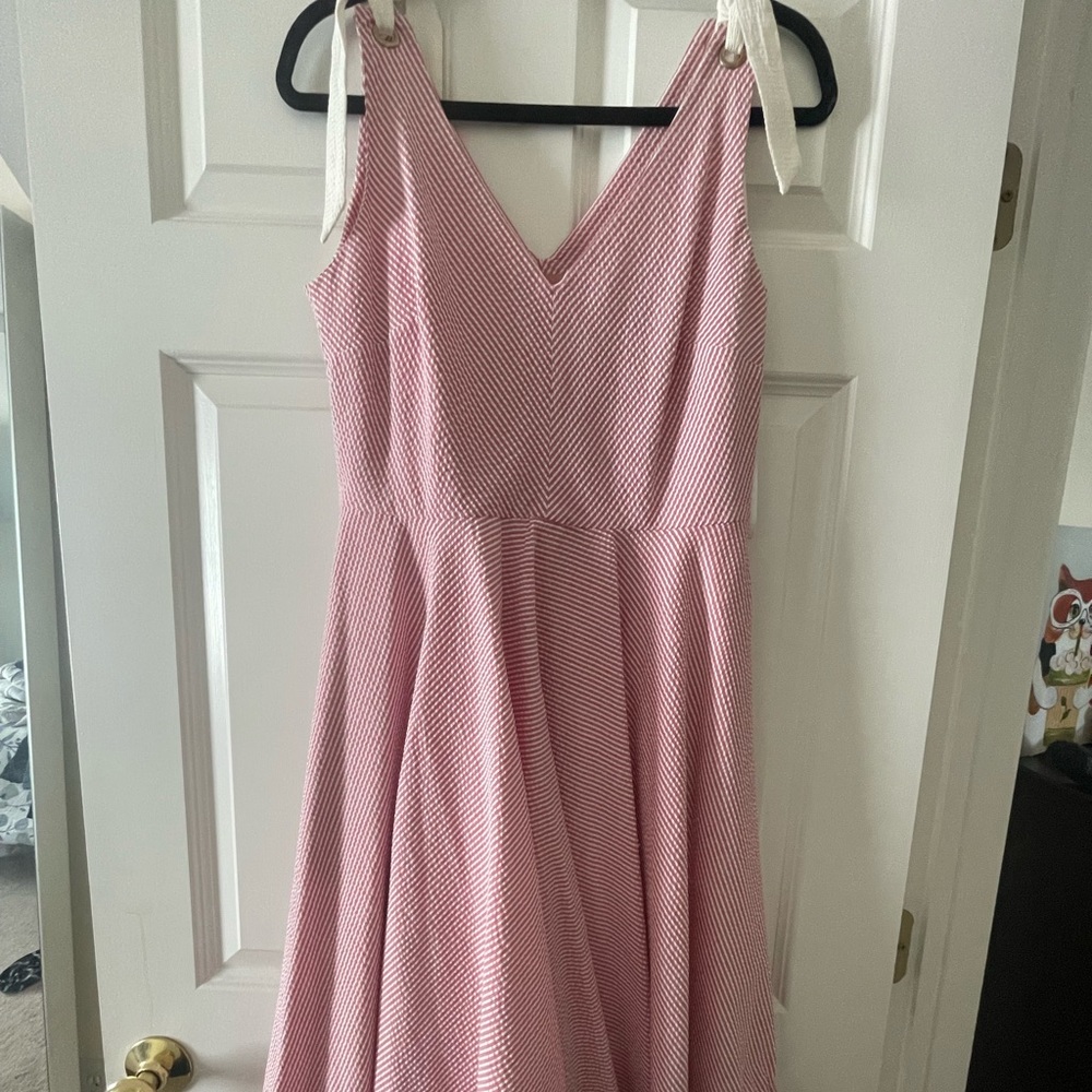 Hutch Pink Seersucker Apron Dress